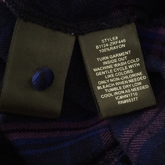 ⚡️$10⚡️Sanctuary | Purple/Blue Plaid Flannel Ruffled-Cuff Top - Picture 13 of 16